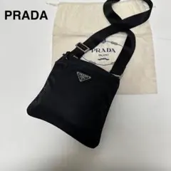 s59【極美品】プラダ　三角ロゴ　ナイロン　ブラック　ショルダーバッグサコッシュ
