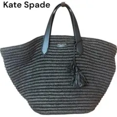 【Kate Spade】Cabana タッセル付き かごバッグ トートバッグ 黒のサムネイル