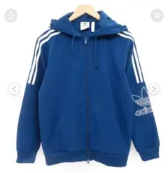 adidas フード付きジャージ ネイビー