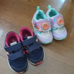 14センチ　女の子靴2点セット　アンパンマン スニーカー アディダス