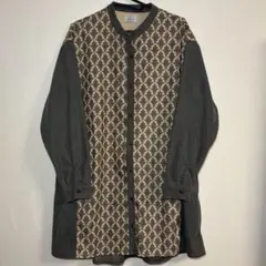 as know as plus 長袖シャツ ペイズリー柄 グレーのサムネイル