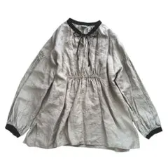 アーバンリサーチドアーズ 2024SS バイカラー リネン ブラウス 麻100%