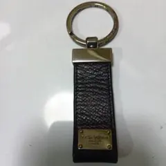 Dolce & Gabbana ブラックキーホルダー金属部分シルバーカラー