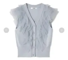 SNIDEL Sustainableチュールフリルニットプルオーバー