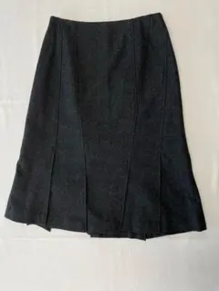 【INDIVI】ウールフレアスカート チャコールグレー サイズ36 日本製