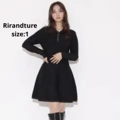 Rirandture ポロカラーラメニットミニワンピース