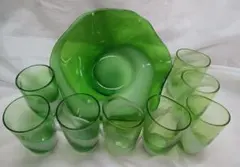 ★昭和レトロ★グリーンガラスコップ★ヴィンテージ グラス アンティーク
