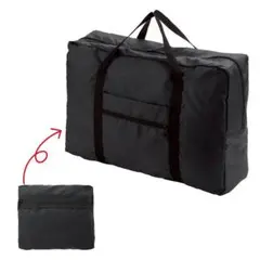 折りたたみバッグ キャリーオンバッグ 軽量 収納 便利 サブ 旅行出張ボストン黒