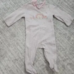 next baby ライオン刺繍のうすむらさきロンパース　up to 1mths