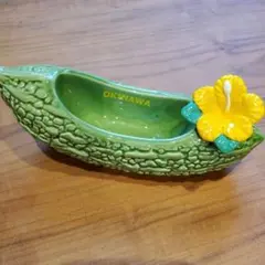 沖縄 ゴーヤ型 陶器 置物