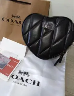 COACH ハート型ショルダーバッグ ブラック