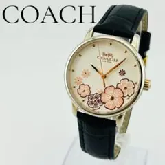 【希少/電池交換済】COACH レディース腕時計　ゴールド　花柄　新品ベルト