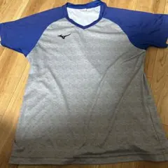 Mizuno Vネック Tシャツ XL (Women's) グレー/ブルー