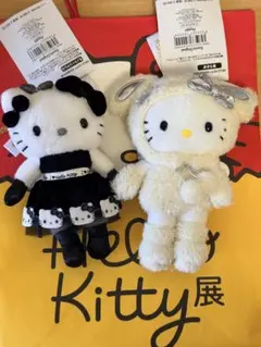 ハローキティ ぬいぐるみ　京都展限定　雪うさぎ・モノトーンドレス