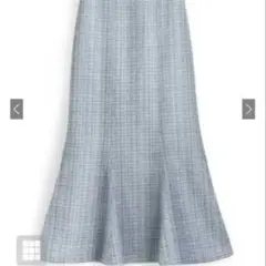 ラメチェックツイードマーメイドスカート　GRL dk1080 Sブルー