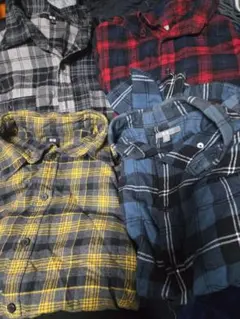 ユニクロ　ネルシャツ　チェック XL　4枚セット