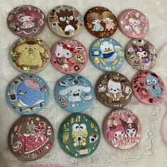 【月火限定お値下げ】サンリオ　刺繍　缶バッジ　コンプリート