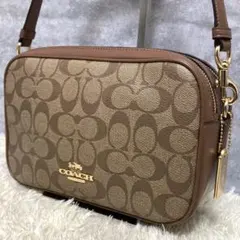 【極美品】COACH コーチ ショルダーバッグ レザー ジェス 大容量　茶