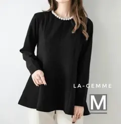 la-gemme フレアトップス シャツ 大型パールのサムネイル
