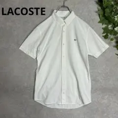 ラコステ　半袖ポロシャツ　シルバーワニ　ワンポイント　白　サイズ3 シンプル