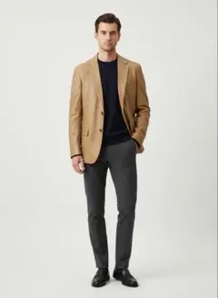 TOMORROWLAND フェイクレザージャケット 48 キャメル系 2B