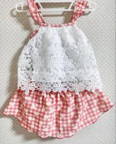 ベビー水着(女の子) 90サイズ ピンク・白