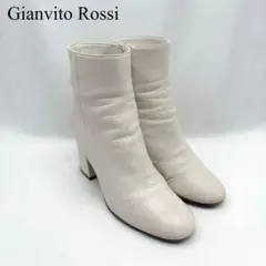 Gianvito Rossi サイドジップ ブーツ レザー ホワイト 37.5のサムネイル