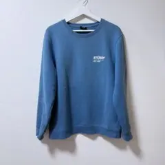 STÜSSY 青 スウェット Mサイズ バックプリント