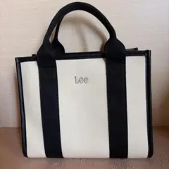 【美品】 Lee スクエア2WEYトートバッグ 白黒のサムネイル