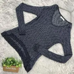 Abercrombie & Fitch ニット シルバー糸 ネイビー XS