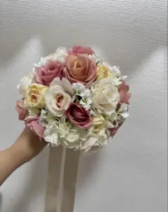 ウェディングブーケ ラウンドブーケ　アーティフィシャルフラワー　wedding