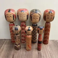 2F 伝統こけし 7体セット まとめ売り 銘あり 作家物 遠刈田系 鳴子系等