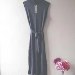 【新品未使用】GU ジーユー ハイネック ニットワンピース ブルー レーヨン