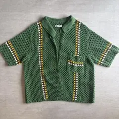 良品✨JOURNAL STANDARD relume クロシェ編み グリーン Lのサムネイル