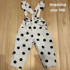 manina ドット サスペンダー付きパンツ サロペット100cm