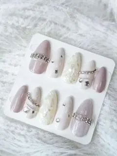 ネイルチップ ワンホン 韓国ネイル キラキラ 量産型 ガーリー 春ネイル