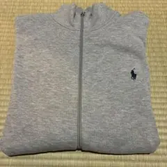 ポロラルフローレン フルジップ コットン セーター グレー　ポケットあり　XL