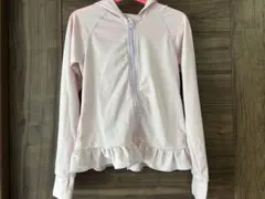 ピンク フリル付きラッシュガード 130cm