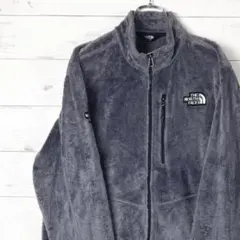 ノースフェイス　フリース　立体ホログラムロゴ　刺繍　灰　2XL/110　285