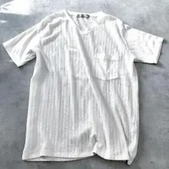 ナノ・ユニバース ホワイト Vネック カットソー　Tシャツ