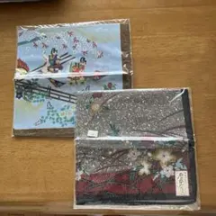 和風ハンカチ 桜と平安和柄2枚セット 新品未使用