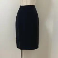 Calvin Klein シルク スカート 黒系 ひざ丈 オフィス 通勤