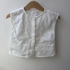 ZARA 刺繍入りホワイトノースリーブシャツ 92cm