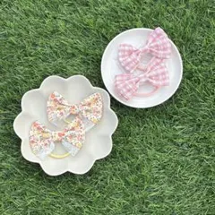 リボンヘアゴム4個セット＊ハンドメイド