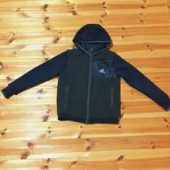 adidas フード付きパーカー 黒/グレー