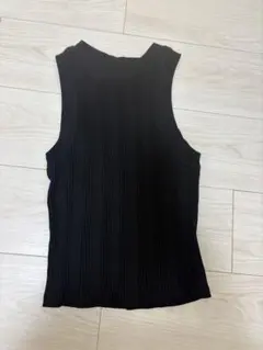 ZARA リブニット ノースリーブ トップス ブラック Sサイズ