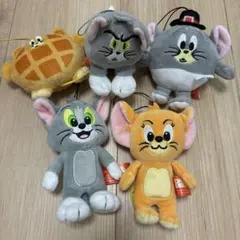 トムとジェリー　ぬいぐるみキーホルダー　5つセット