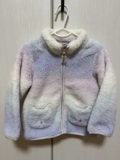 【美品】エニィファム　ネコポケットボアブルゾン 100