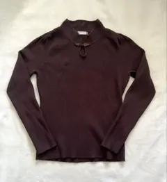 overE チャイナパネルニット　長袖　秋冬　チョコレート　96 ブラウン