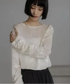 LOWRYS FARM ＊ ベロアドットLS オフホワイト